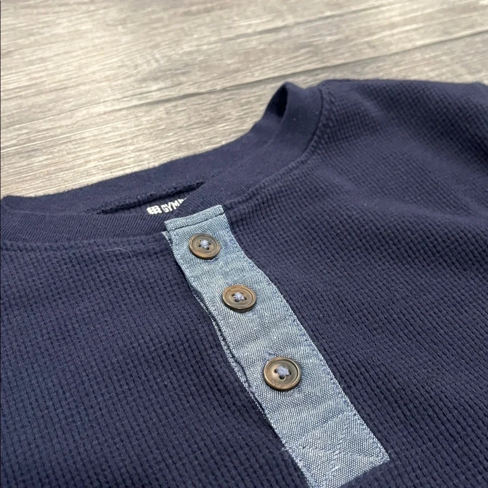 Gymboree Navy Long Sleeve Tee with Button Detail